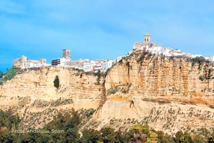 Arcos hilltop long distance view, Andalusia, Spain 11Jan23