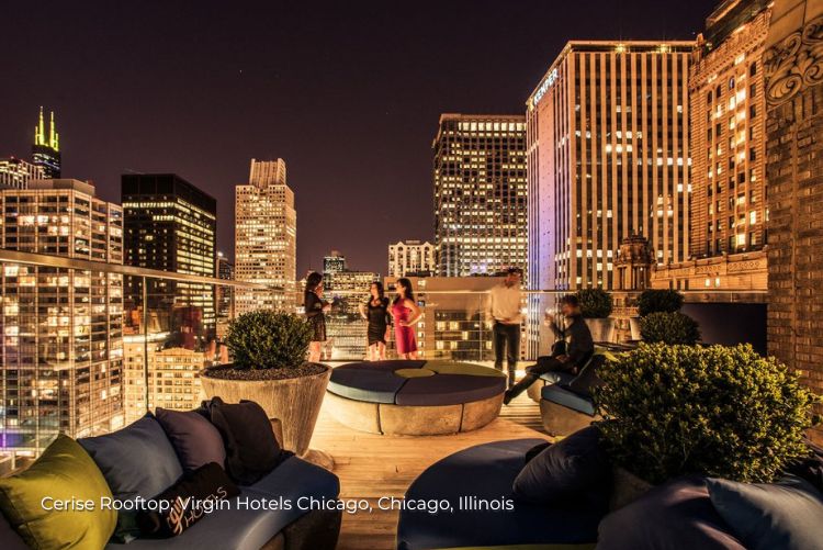 5 night Virgin Hotels Chicago stay Cerise Rooftop 13Feb23
