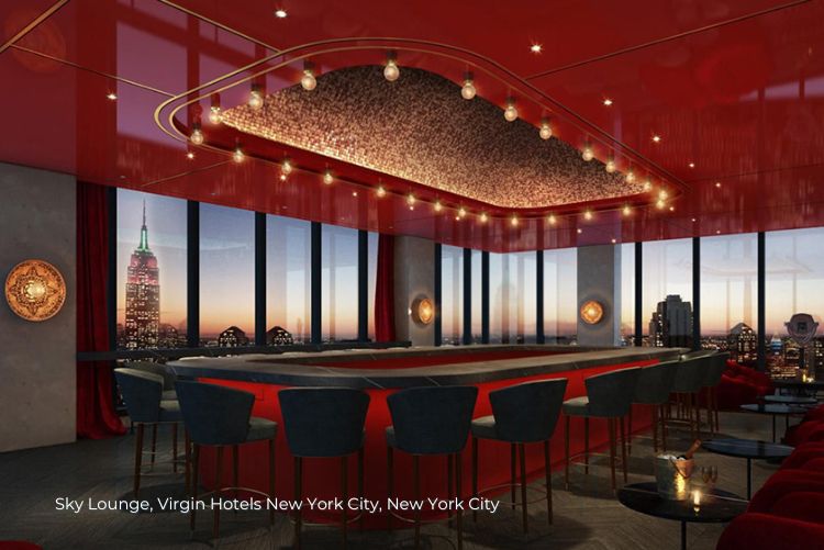 7 night Virgin Hotels New York City escape sky lounge 27Apr23