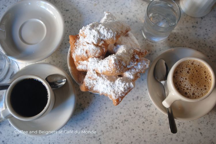 Coffee Beignets at Café du Monde New Orleans, Louisiana tourism 25Apr23