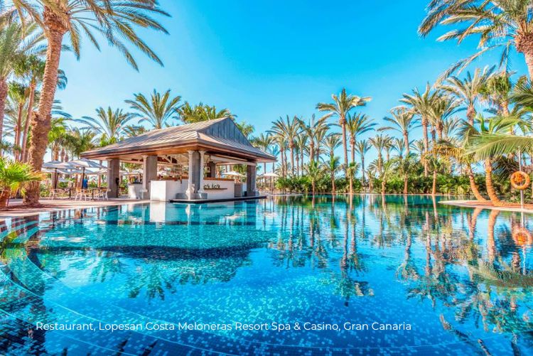 Gran Canaria luxury 7 night Lopesan Costa Meloneras Resort Spa & Casino poolside view 05Apr23