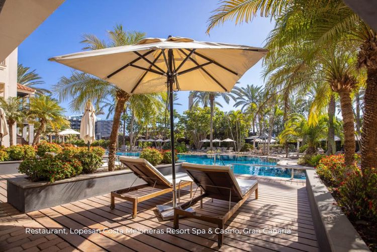 Gran Canaria luxury 7 night Lopesan Costa Meloneras Resort Spa & Casino poolside view loungers05Apr23