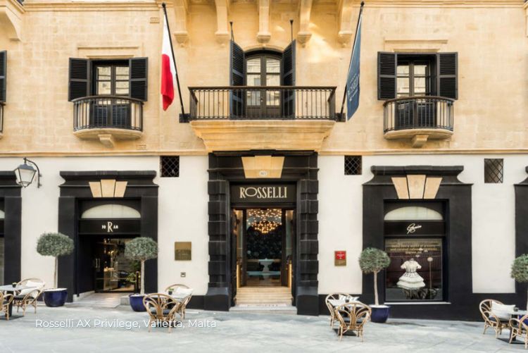 11 night luxury EuroPride Valletta 2023, Malta escape Roselli AX Privilege facade 03May23