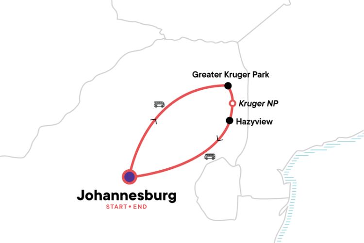 Kruger tour Map 10Aug23