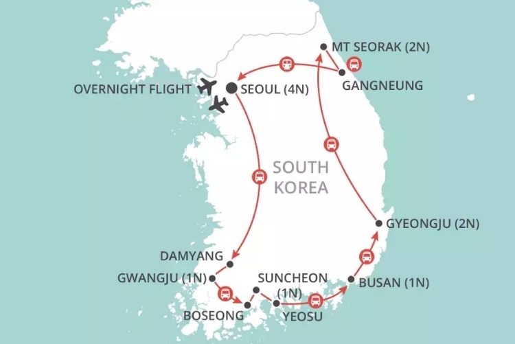 Map Scenic South Korea 12Ap24